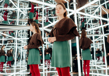 Katya Morozova in Mirror Cube by Rimma Gerlovina