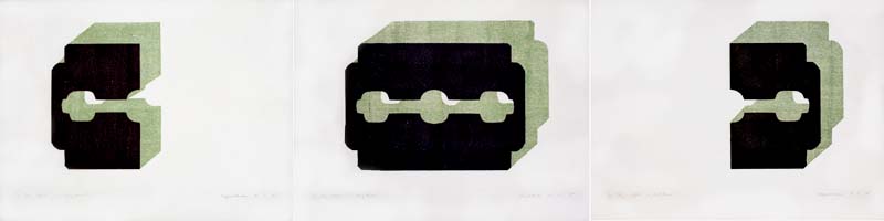 Valeriy Gerlovin carbon paper monoprints series "Blade" 1975